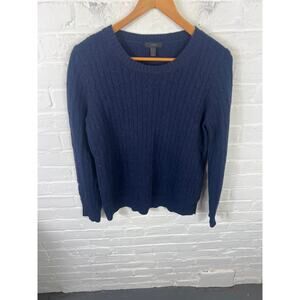 J. Crew Womens Cable knit Crew-Neck Sweater Long Sleeve Blue Size Large